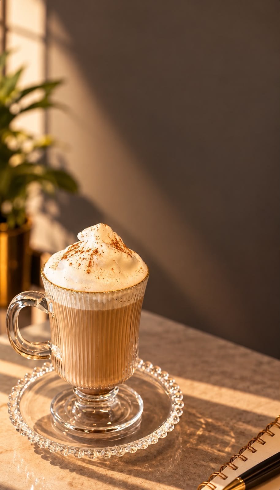 Cappuccino servido no escritório